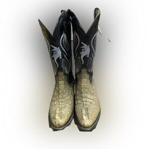 Seven Star Boots Black Crocodile Cowboy Boots